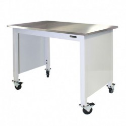 MOBILE STAINLESS STEEL LAB TABLE - ADJUSTABLE 30-36" (H) x 24-36" (W) X 48-96" (L) w/End Panels
