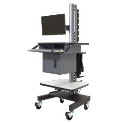 IAC S4 - Mobile/Rolling Industrial Computer Cart w/ Electrical